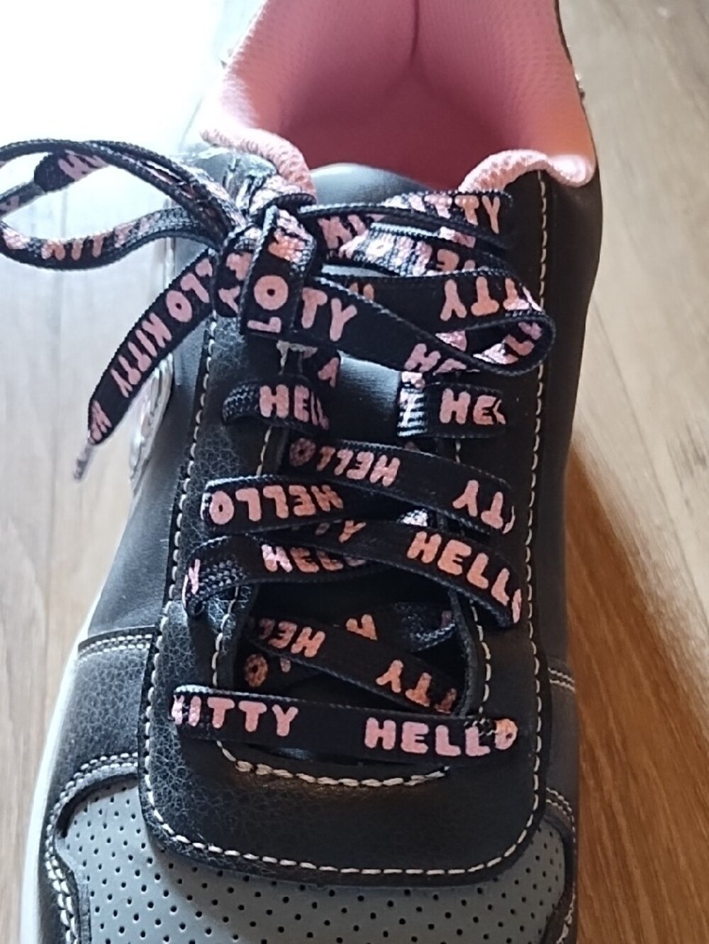 Hello Kitty Black and Pink Girls' Sneakers - Picture 2 of 7